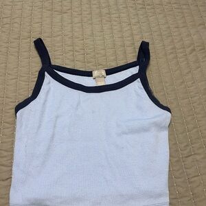 Tilly's Light Blue Tank Top with Navy Trim